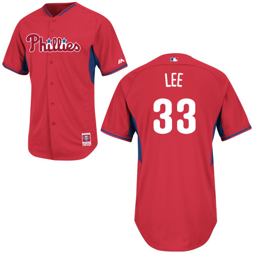 Cliff Lee #33 mlb Jersey-Philadelphia Phillies Women's Authentic 2014 Red Cool Base BP Baseball Jersey